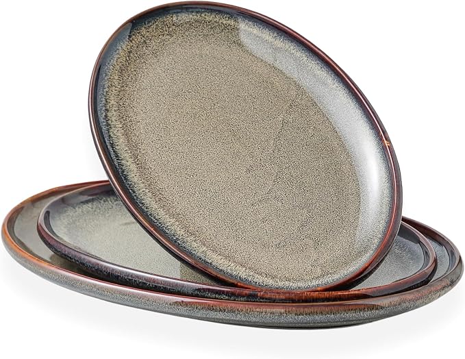 Ceramic Large Serving Platters- Set of 3 Oval Platters by KYBSCZMoment