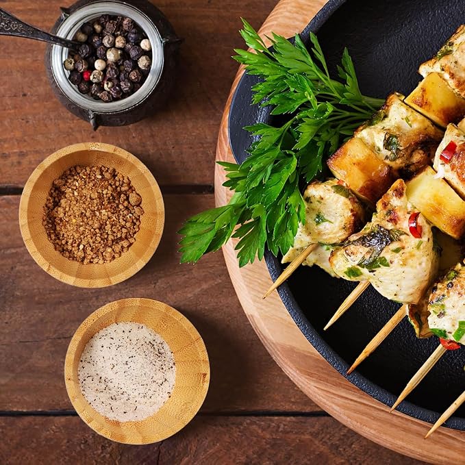 Bamboo Wooden Bowls Set of 6, 3 Inch Small Serving Bowls - Image 8