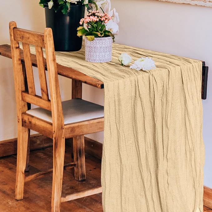 12 Pack Cheesecloth Table Runner, Runner Gauze Boho Wedding Decor Romantic - Image 4