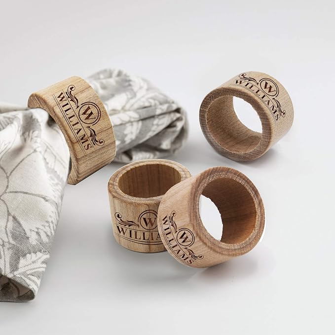 The Wedding Party Store Personalized Wood Napkin Rings - Image 3
