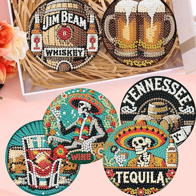 Mrnsiet 8 PCS Halloween Diamond Art Coasters Kits - Image 2