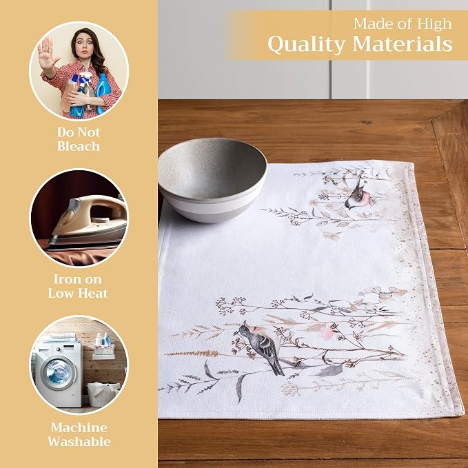 Maison d' Hermine Placemats Set of 4 Reusable 100% Cotton | Cloth Place Mats - Image 3