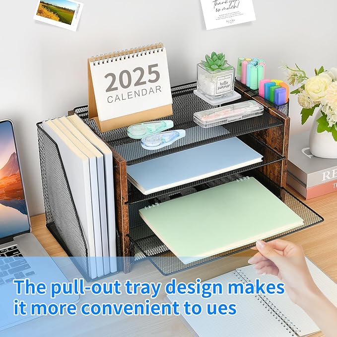 Desk Organizer, 4-Tier Desktop File Organizer - Image 4