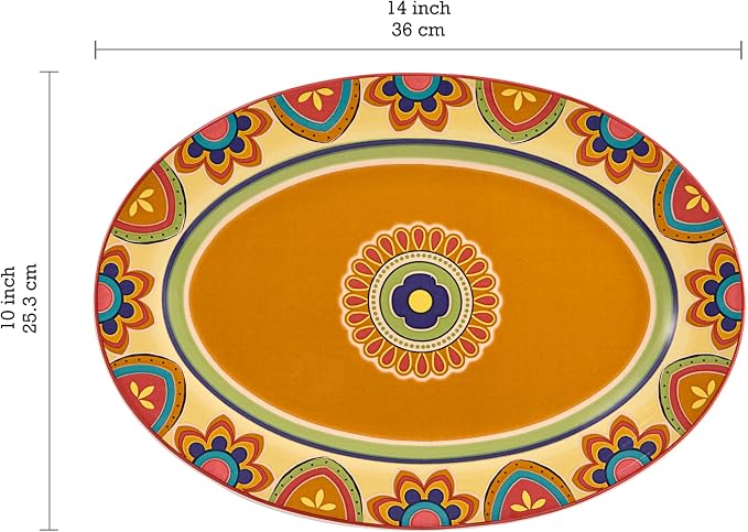 Bico Tunisian 16 plus 14 inch Oval Platters Set, Microwave and Dishwasher Safe - Image 2
