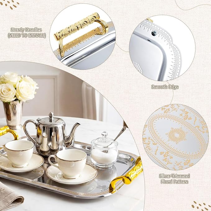 3 Pack Metal Serving Trays - Image 5