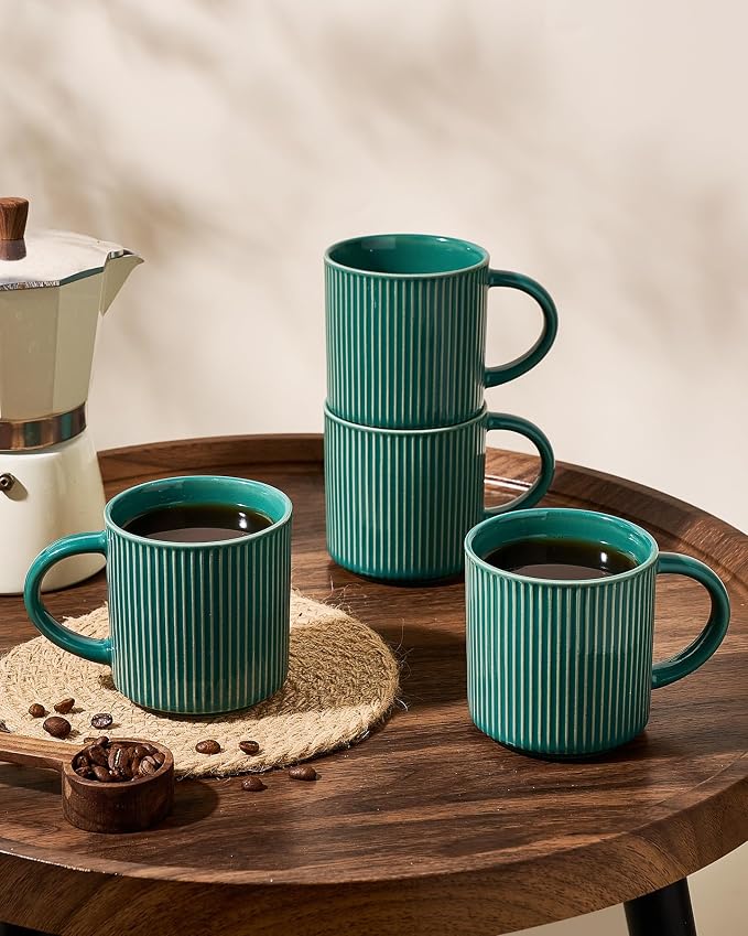 famiware Coffee Mug Set for 4, Star 12 oz Catering Mugs Cup Set - Image 3