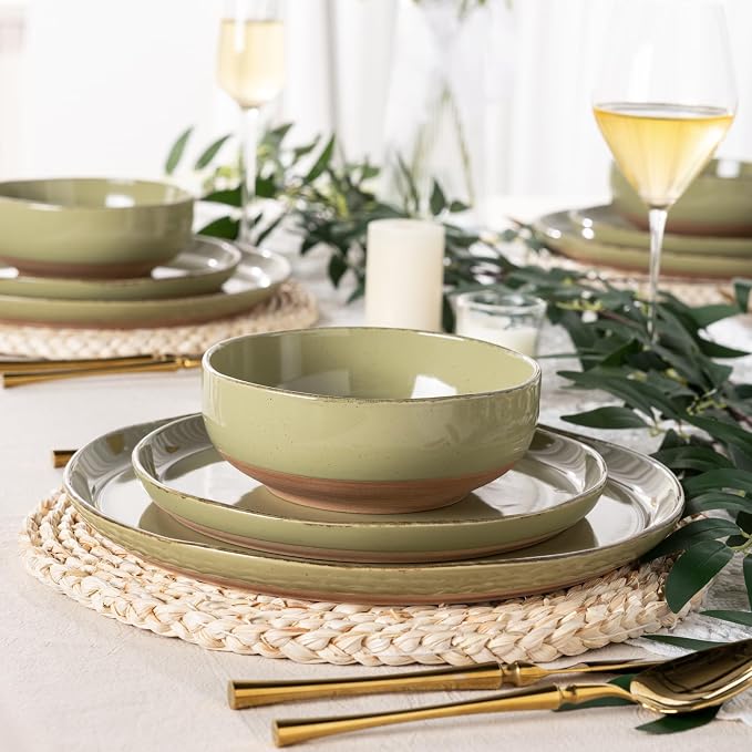 AmorArc Dinnerware Sets for 4, 12 Pieces Ceramic Plates and Bowls Set | Scratch - Image 4