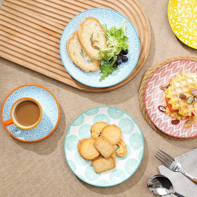 Selamica Ceramic Dessert Plates Set of 6, 6 Inch Mini Dinner Plates - Image 7