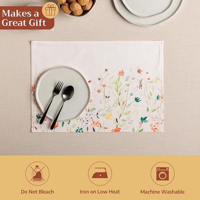 Maison d' Hermine Placemats Set of 4 Reusable 100% Cotton | Cloth Place Mats - Image 5