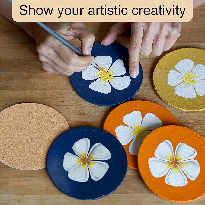 HARFINGTON 12pcs Cork Coasters 3.5 Inch 0.12 Inch Thick Non-Slip Heat-Resistant - Image 6