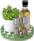 Green and White Checkerboard Lazy Susan by AMH