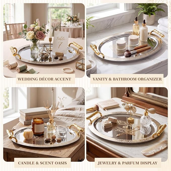 3 Pack Metal Serving Trays - Image 4