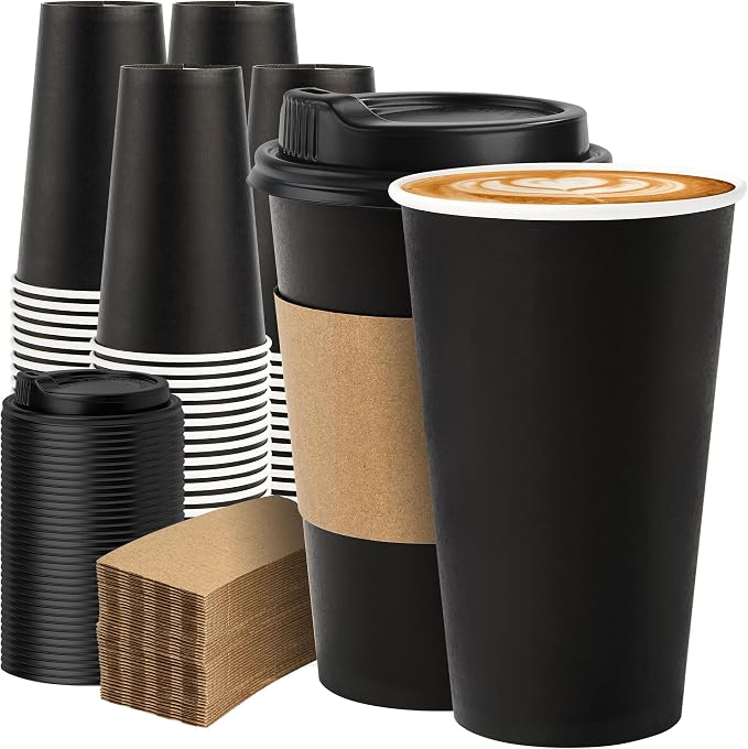 METAPRINT 100 Pack 16 oz Disposable Coffee Cups by METAPRINT