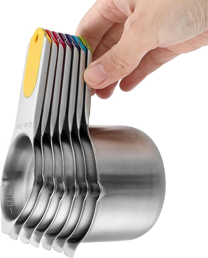 Spring Chef Magnetic Stainless Steel Measuring Cups Set of 7, Dishwasher Safe - Image 8
