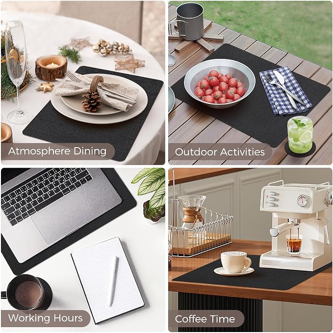 NCUE Vinyl Placemats Set of 12, Heat Resistant, Nonslip Faux Leather Waterproof - Image 6