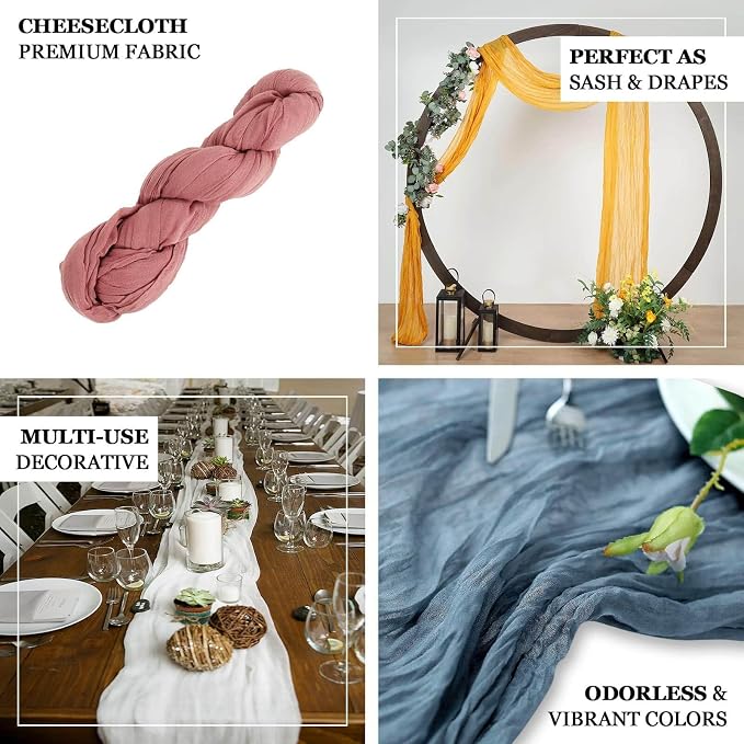 Efavormart 20ft Gauze Cheesecloth Nude Beige Wedding Arch Drapery Fabric - Image 3