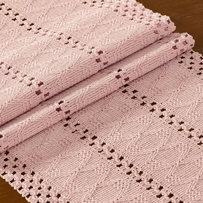 DeZerlor Boho Macrame Table Runner Spring Easter Farmhouse Woven Table Runner - Image 6