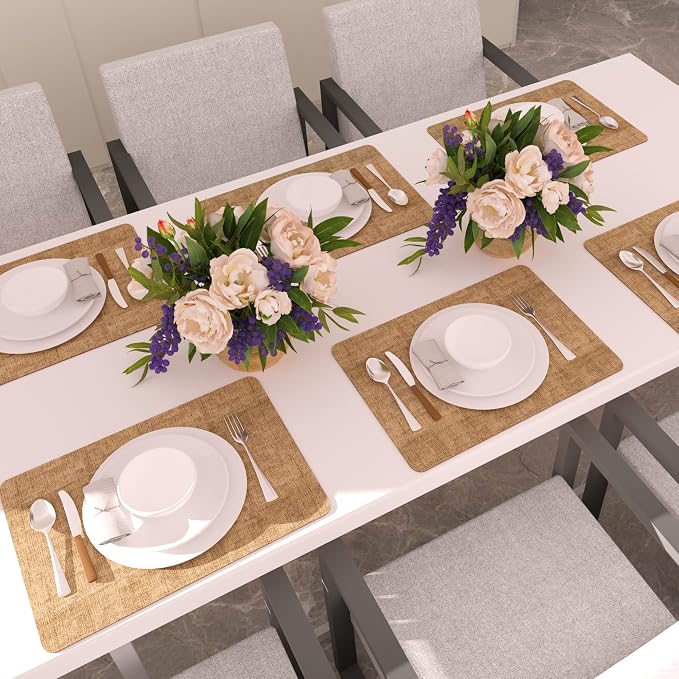 Maxpearl Faux Leather Placemats Set of 6, Suitable - Image 8