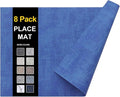 Faux Leather Heat Resistant Placemats 8 Packs, Waterproof Wipeable Dining PU by homing
