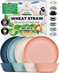 Grow Forward Premium Wheat Straw Plates and Bowls Sets by GrowForward