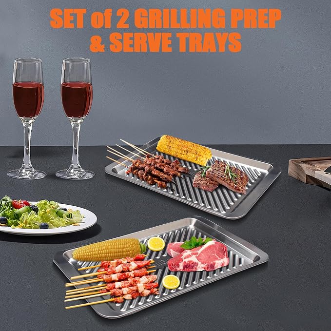 Grilling Prep and Serve Trays, Standard Marinating Container, Serving Platter - Image 7