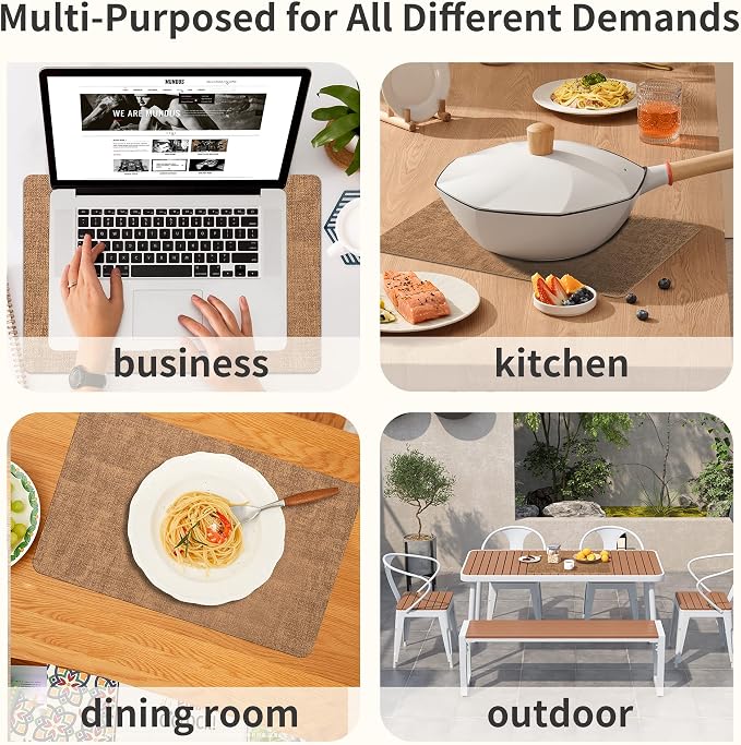 Maxpearl Faux Leather Placemats Set of 4, Suitable - Image 6