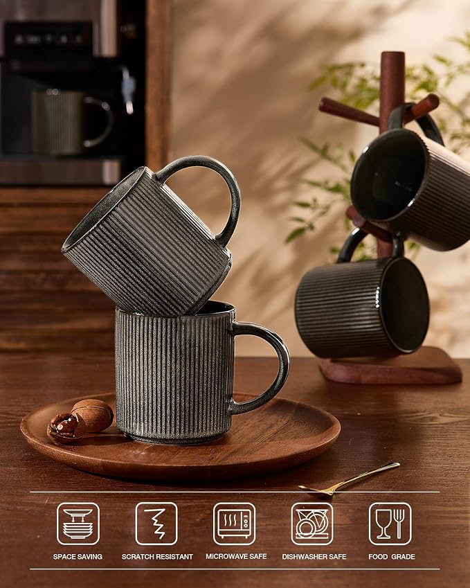 famiware Coffee Mug Set for 4, Star 16 oz Catering Mugs Cup Set - Image 7