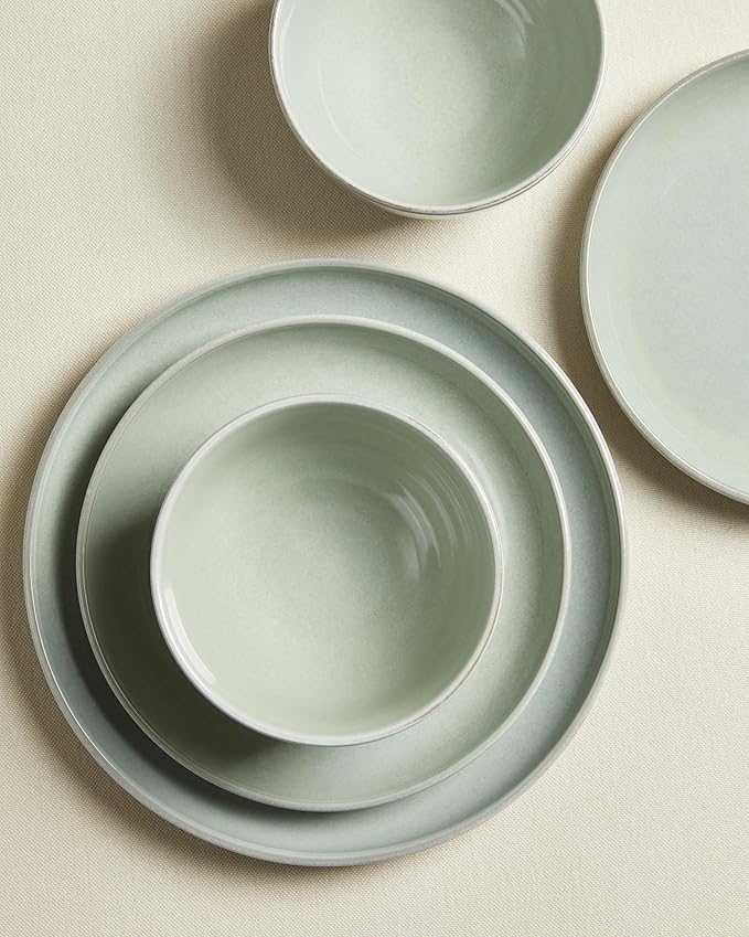 Santorini Mist Terracotta Reactive Glaze Plates and Bowls Sets, Stoneware - Image 3
