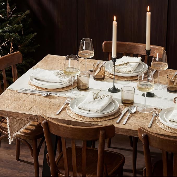 14 x 108 Inches Frayed Edge Table Runner, 270G Heavyweight Sand Washed Slub - Image 5