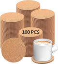100 pcs Cork Coasters for Drinks, Bulk Blank Coasters DIY Crafts, Heat-Resistant by Anpuimult