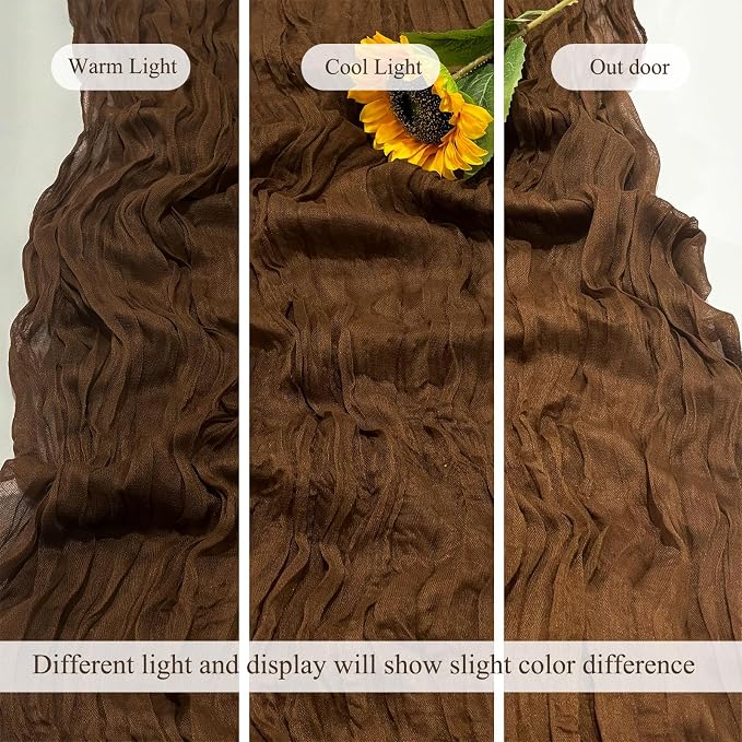 12Pack Brown Cheesecloth Table Runner 20x120 inch Gauze Table Runner | Brown - Image 5