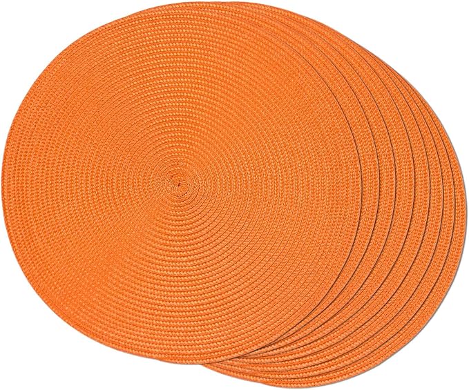 FunWheat Round Braided Placemats Set of 8 Place Mats by FunWheat
