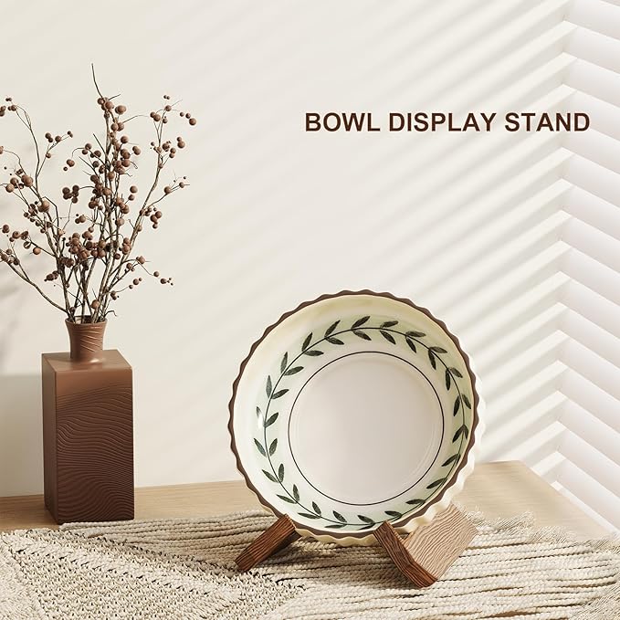 Bowl Stands for Display Large Deep Platters and Dishes, Wooden Plate Stand Deep - Image 3