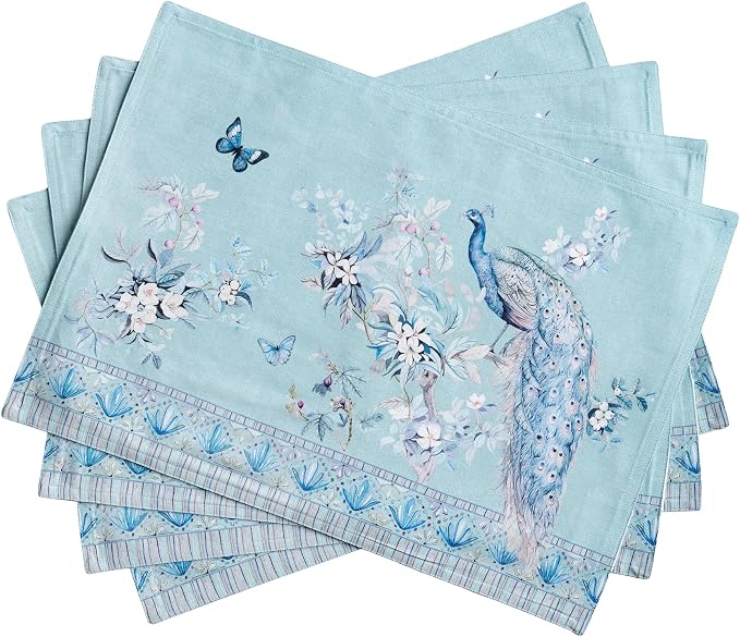 Maison d' Hermine Placemats Set of 4 Reusable 100% Combed Cotton | Cloth Place by MaisondHermine