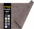 Faux Leather Heat Resistant Placemats 4 Packs, Waterproof Wipeable Dining PU by homing