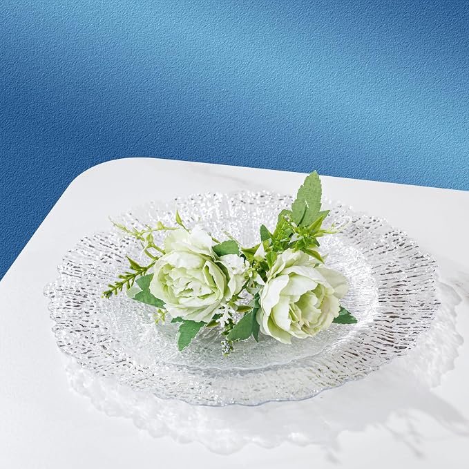 U-QE 60 Pieces Clear Plastic Plates - Image 7