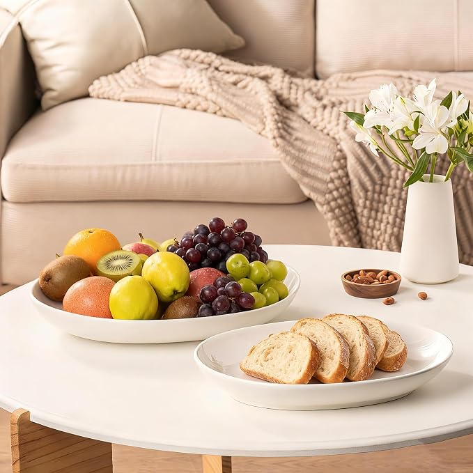 Oval Serving Platters Set of 2, Large Wide Ceramic Serving Dishes - Image 4