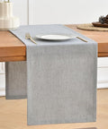 Wracra Linen Table Runner, Burlap Grey Table Runners 108 Inches Long | Rich by Wracra