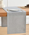 Wracra Linen Table Runner, Burlap Sliver Grey Table Runners 48 Inches Long | by Wracra