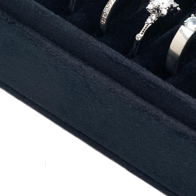Velvet Small Multiple Ring Box Portable Organizer Display Storage | Travel Case - Image 5