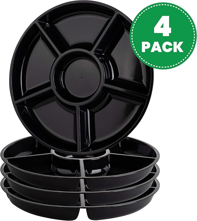 Plasticpro 6 Sectional Round Plastic Serving Tray/Platter - Image 7