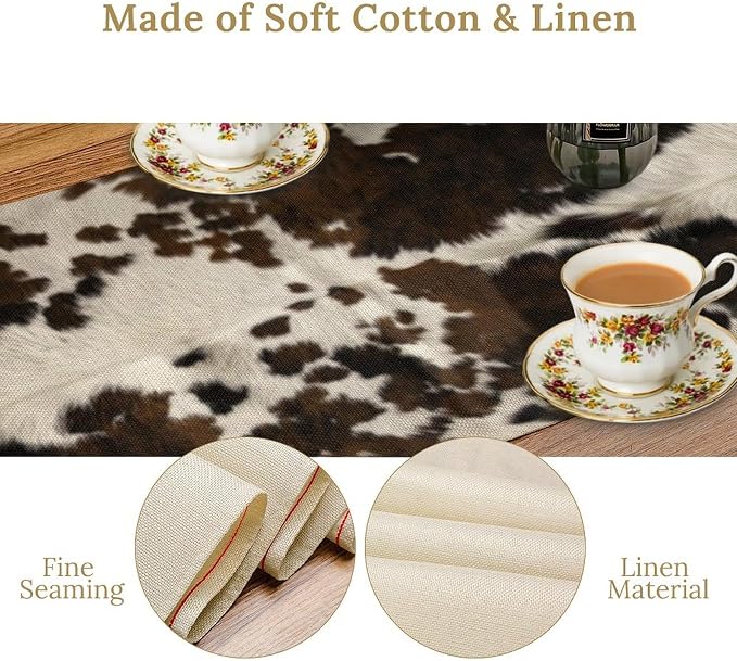Cow Print Table Runner, 13x36 Inch - Image 6