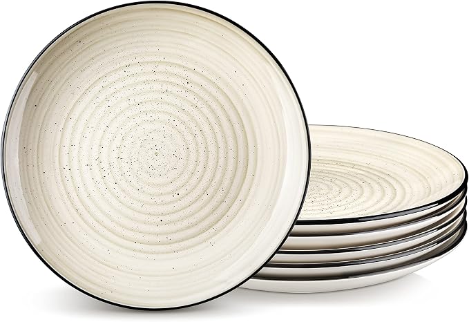 vancasso Bonbon Dinner Plates Set of 6, 10.5 Inch Ceramic Dinner Pasta Plates by vancasso