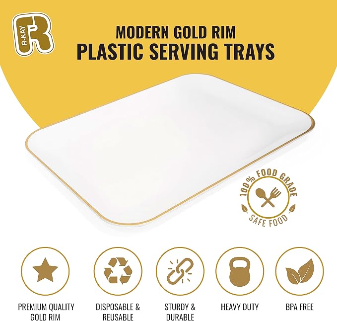 R-kay 3 Pack Plastic Serving Trays - Image 5