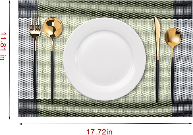 Placemats Set of 6 Washable Indoor | Outdoor Vinyl Place Mats - Image 2