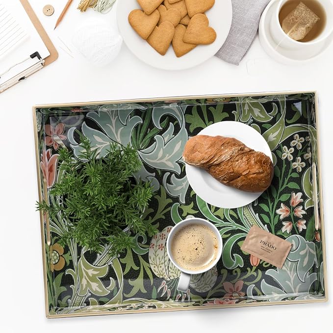 Spsyrine Serving Tray with Handles, Plastic Decorative Tray - Image 2