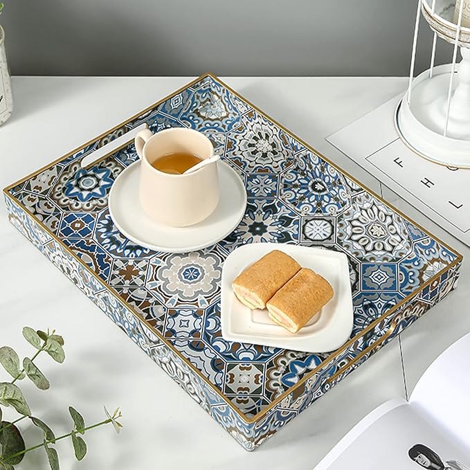 AGIOTA Boho Coffee Table Trays Serving Tray by ServingCustomersBornforQuality