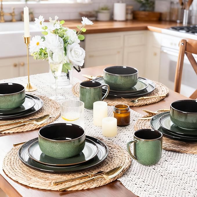 LERATIO Ceramic Plates Set of 6, 8.5 Inch Reactive Glaze Light Weight Porcelain - Image 7