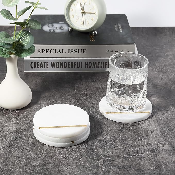 Marble Coaster Set of 4, Round Coasters, Heat Resistant, Gift Choice - Image 5