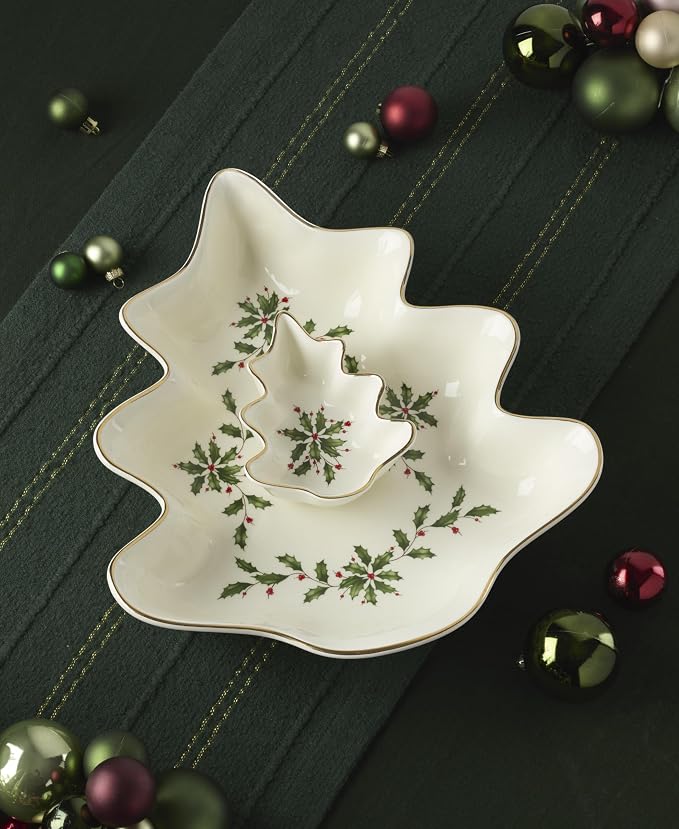 Lenox Holiday Tree Christmas Chip and Dip Serving Set | dishwasher safe | - Image 5